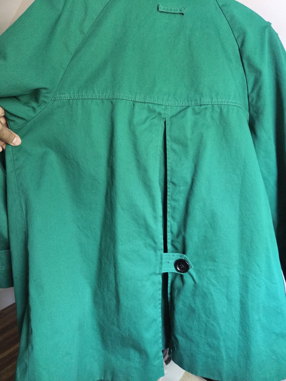 Daisy Fuentes Emerald Green Single-Breasted Trench Coat - Picture 8 of 11